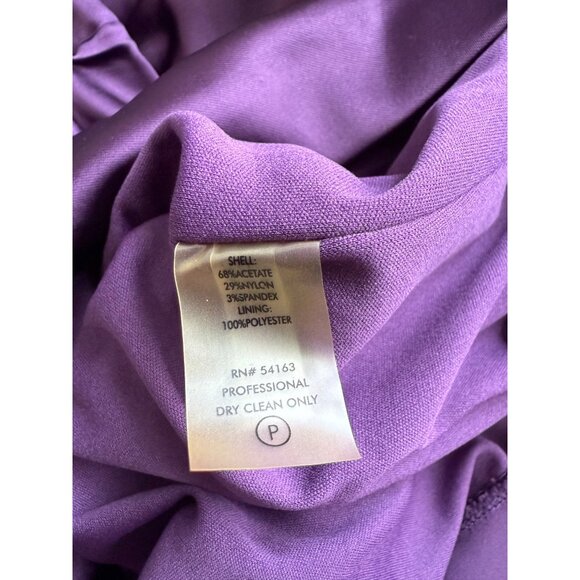 Calvin Klein Purple Sleeveless V-Neck Ruched Mini Sheath Dress 12 - Picture 5 of 8